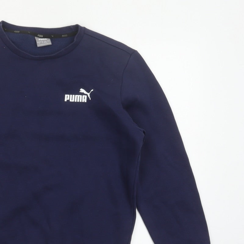 Puma Men’s Blue M Crew Neck Pullover Logo Sweatshirt
