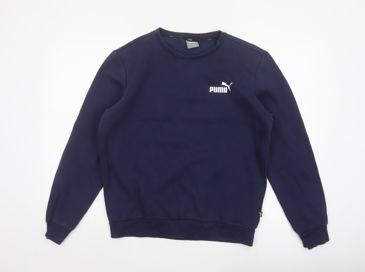Puma Men’s Blue M Crew Neck Pullover Logo Sweatshirt