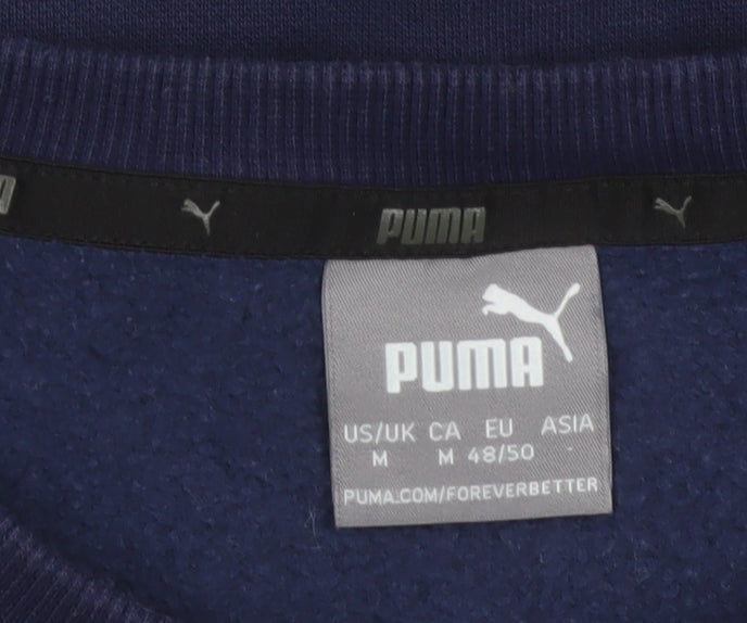 Puma Men’s Blue M Crew Neck Pullover Logo Sweatshirt