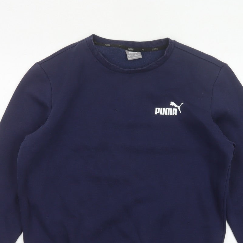 Puma Men’s Blue M Crew Neck Pullover Logo Sweatshirt