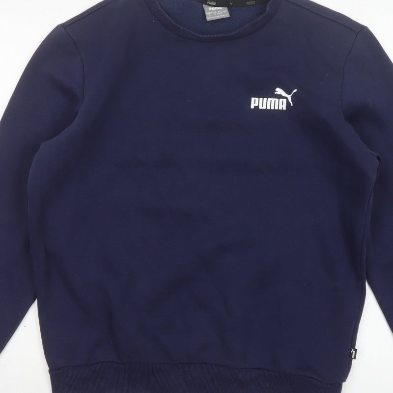 Puma Men’s Blue M Crew Neck Pullover Logo Sweatshirt