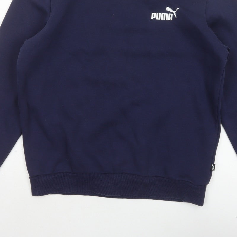 Puma Men’s Blue M Crew Neck Pullover Logo Sweatshirt