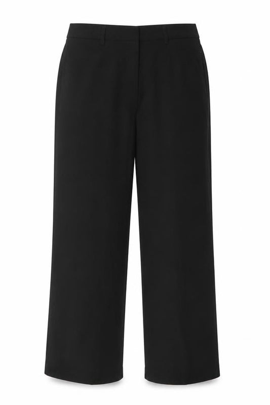Marks and Spencer Women Black Size 12 Wide-Leg Dress Trousers