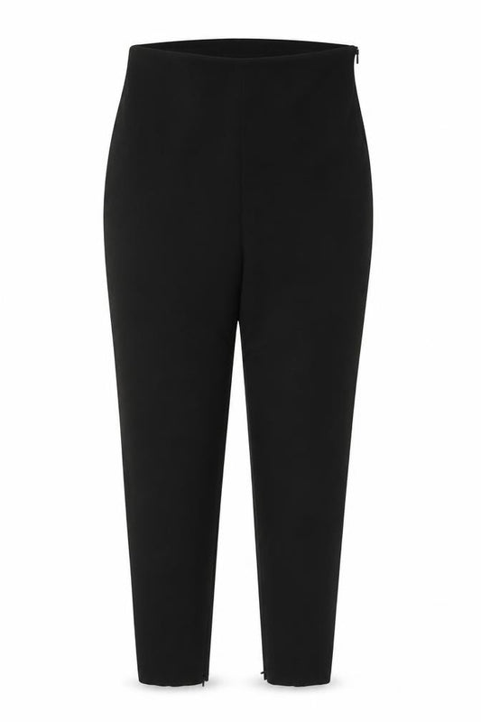 Zara Basic Women Black UK 12 High Waist Slim Ankle Zip Trousers
