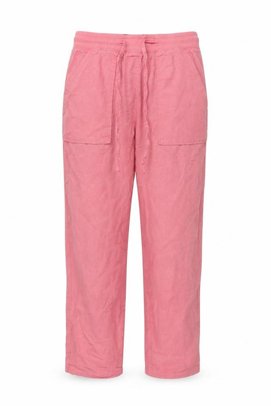Marks and Spencer Women's Pink UK 6 Ramie Cotton Cargo Trousers