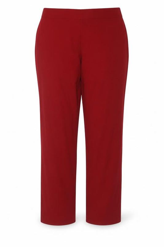 C&A Women’s Red UK 18 High Rise Straight Leg Dress Trousers