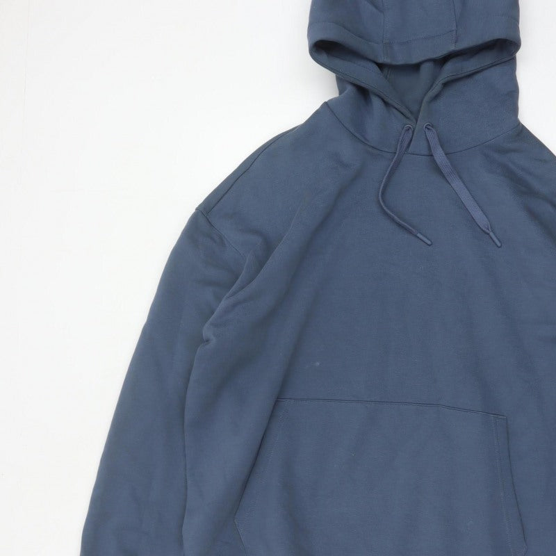 Marks and Spencer Men's Blue M Pullover Hoodie Drawstring Pockets