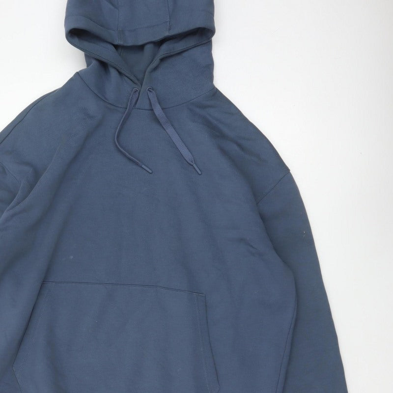 Marks and Spencer Men's Blue M Pullover Hoodie Drawstring Pockets