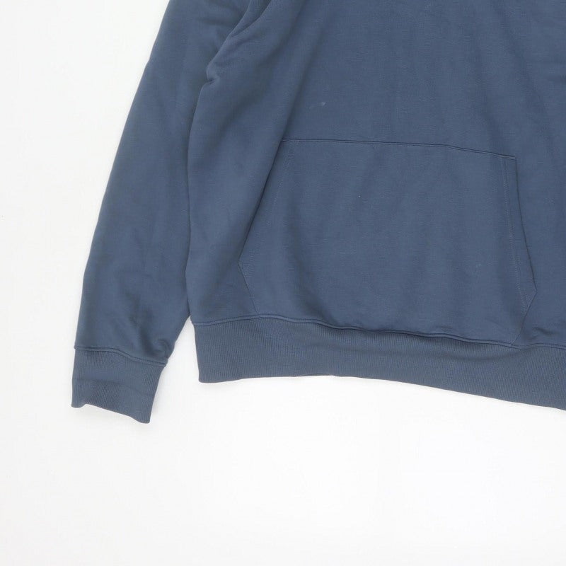 Marks and Spencer Men's Blue M Pullover Hoodie Drawstring Pockets