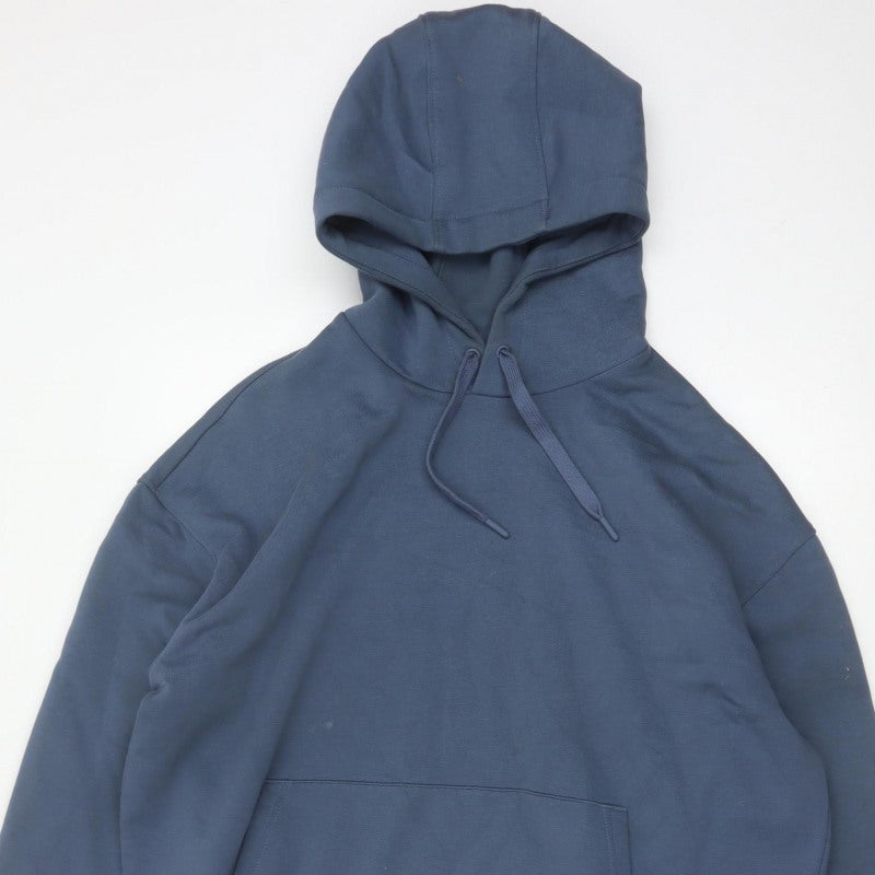 Marks and Spencer Men's Blue M Pullover Hoodie Drawstring Pockets