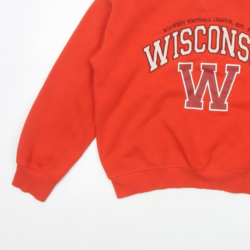H&M Women’s Red S Wisconsin Graphic College Pullover Sweatshirt