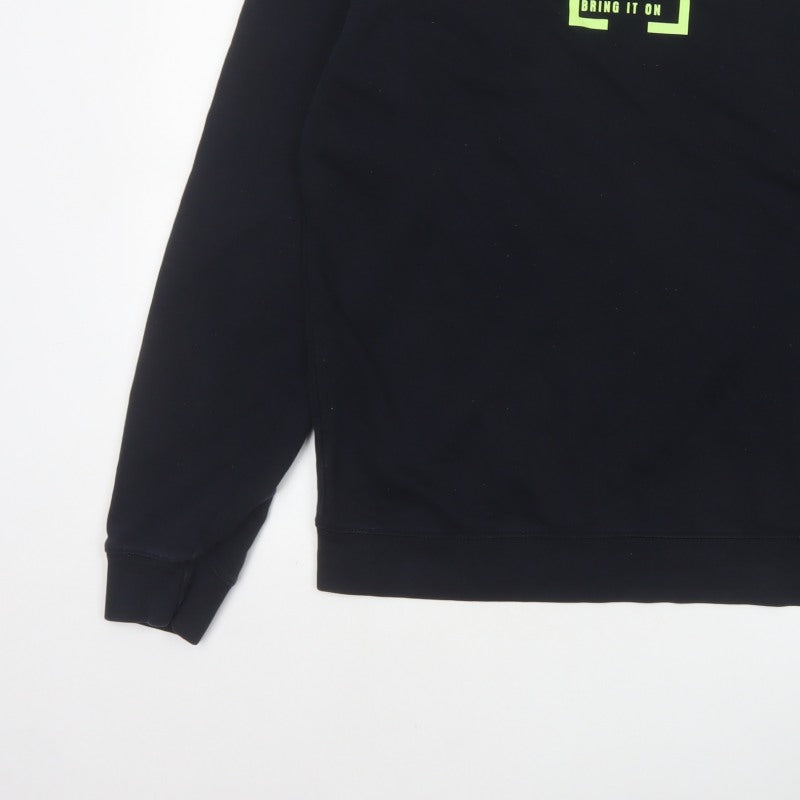 Outfitters Men's Black XL Pullover Crew Neck Graphic Print Sweatshirt
