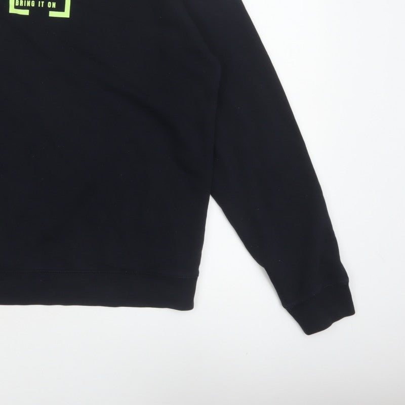 Outfitters Men's Black XL Pullover Crew Neck Graphic Print Sweatshirt