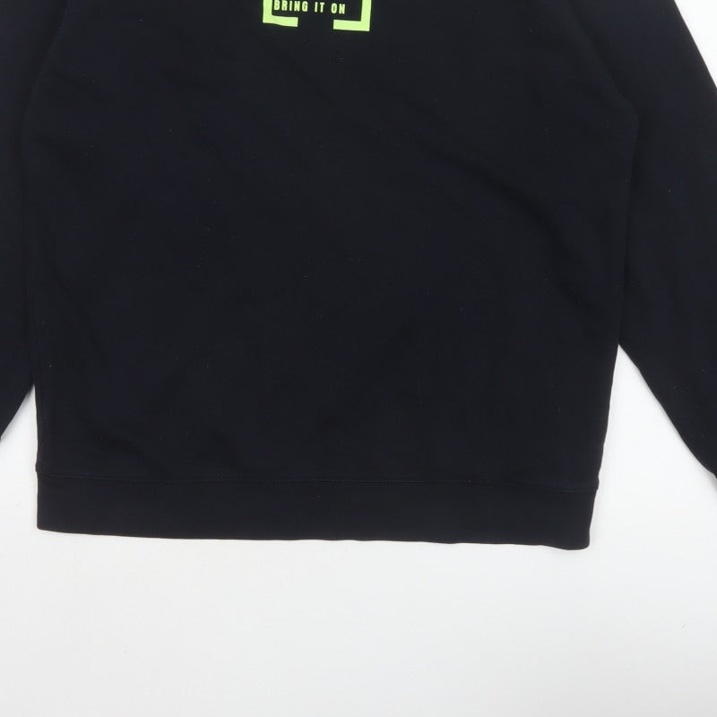Outfitters Men's Black XL Pullover Crew Neck Graphic Print Sweatshirt