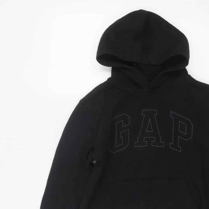 GAP Kids Boys Black Logo Pullover Hoodie 10-11 Years