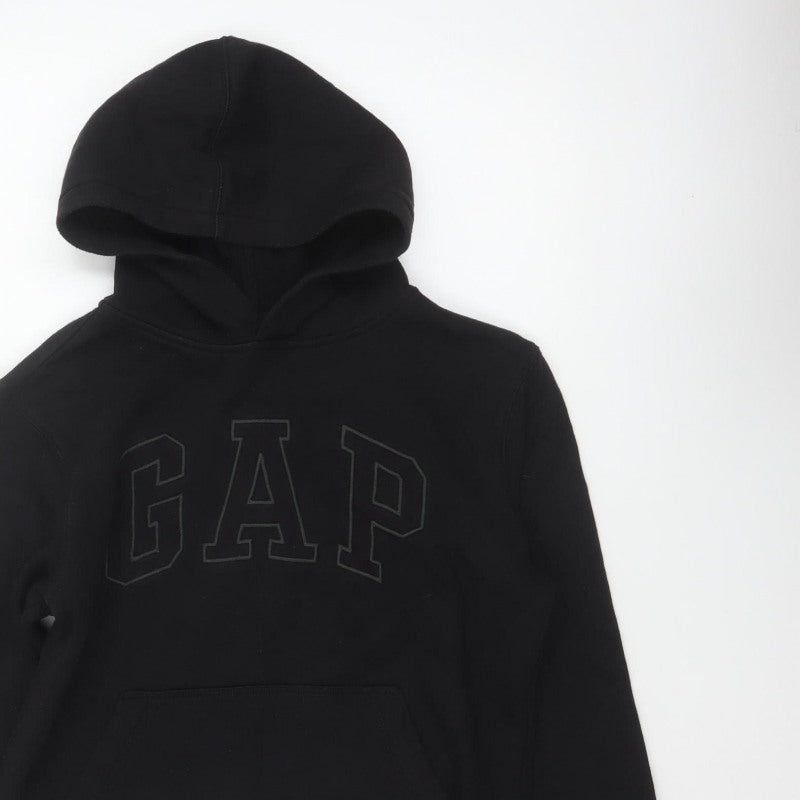 GAP Kids Boys Black Logo Pullover Hoodie 10-11 Years