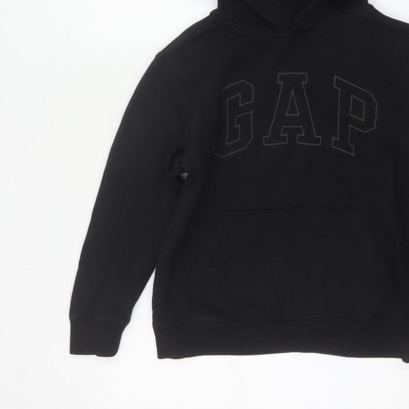 GAP Kids Boys Black Logo Pullover Hoodie 10-11 Years