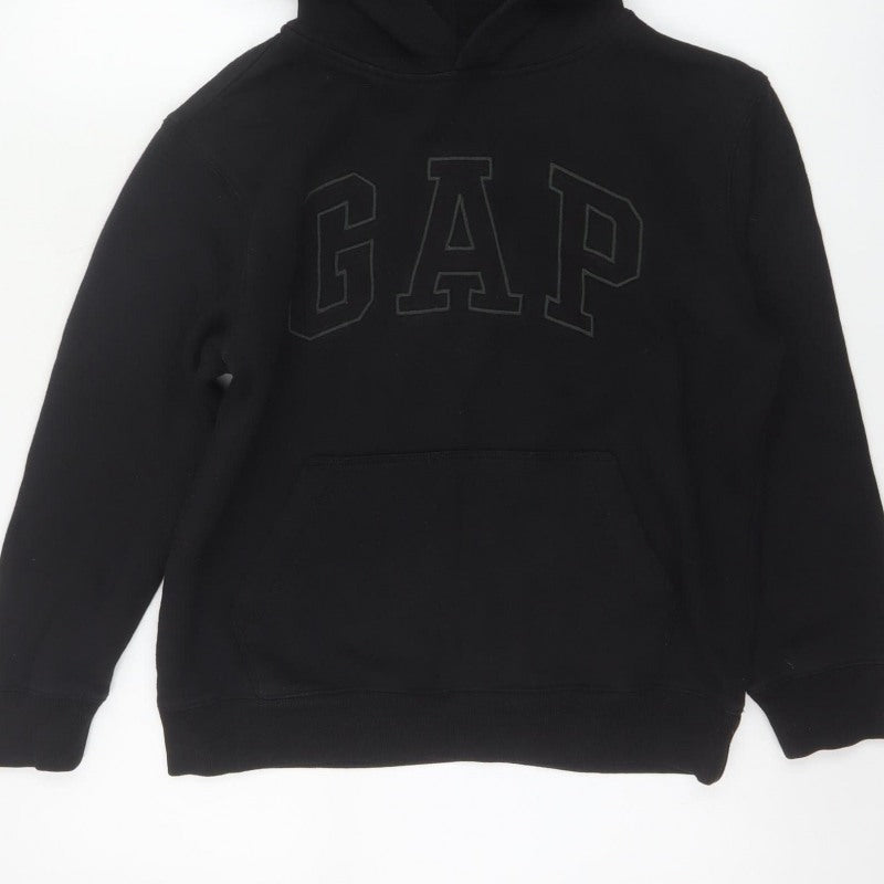 GAP Kids Boys Black Logo Pullover Hoodie 10-11 Years