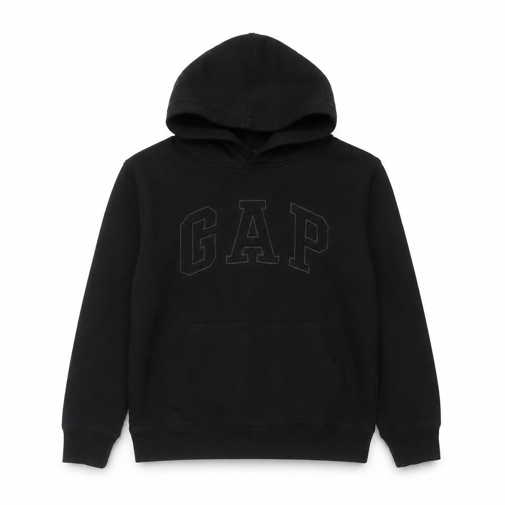 GAP Kids Boys Black Logo Pullover Hoodie 10-11 Years