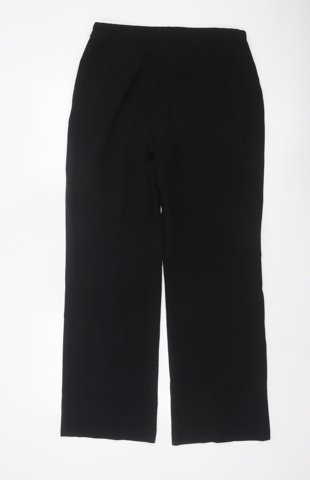 Marks and Spencer Women Black UK 12 Straight Pull-On Stretch Trousers
