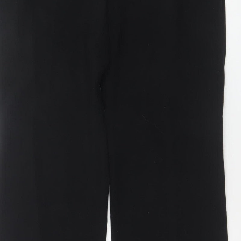 Marks and Spencer Women Black UK 12 Straight Pull-On Stretch Trousers