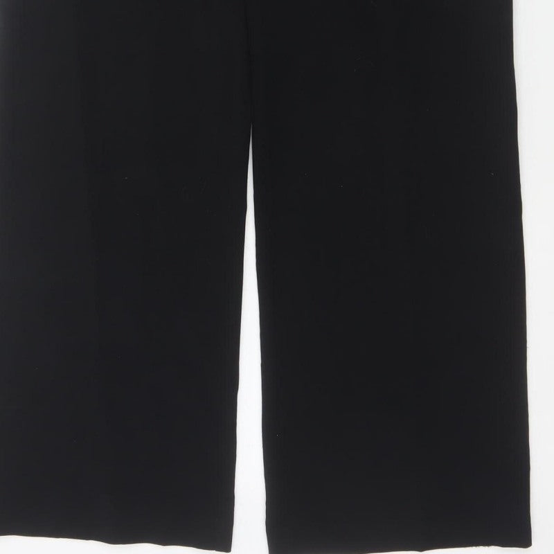 Marks and Spencer Women Black UK 12 Straight Pull-On Stretch Trousers