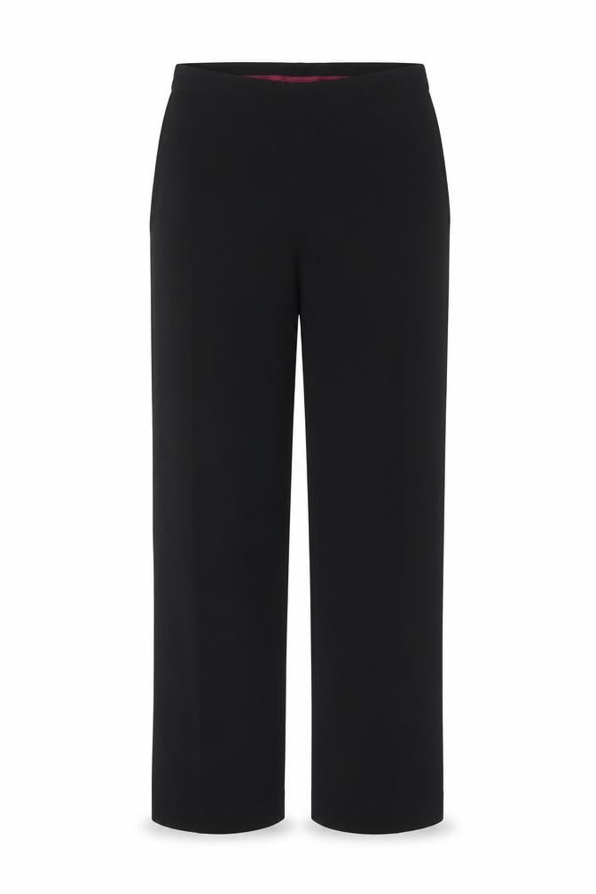 Marks and Spencer Women Black UK 12 Straight Pull-On Stretch Trousers