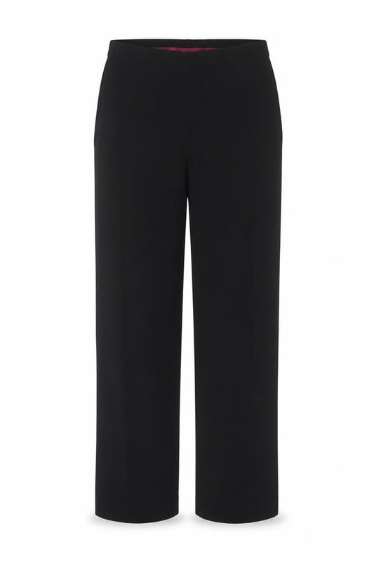 Marks and Spencer Women Black UK 12 Straight Pull-On Stretch Trousers