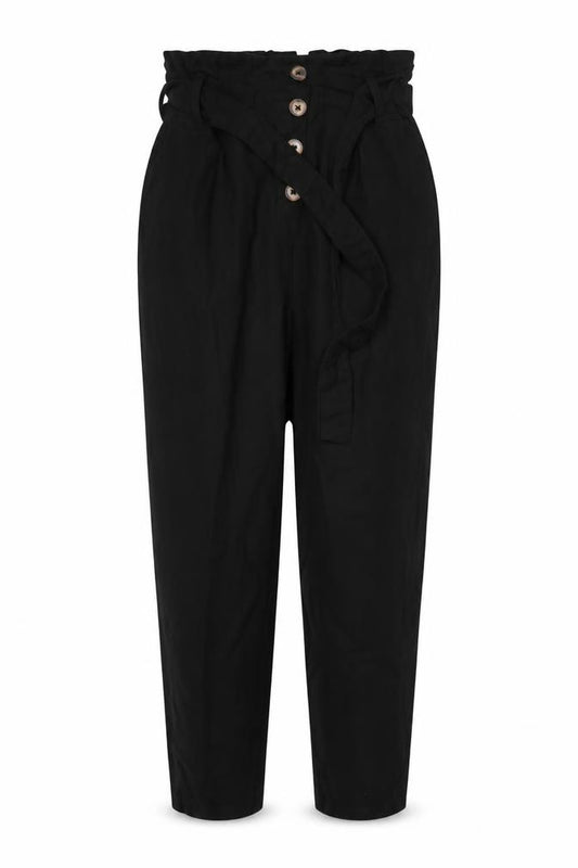 Chicorée H&M Women’s Black UK 6 Paperbag High Waist Tapered Trousers