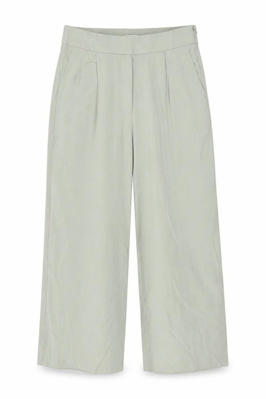 Marks and Spencer Women's Sage Green UK 14 Wide-Leg Trousers Pockets