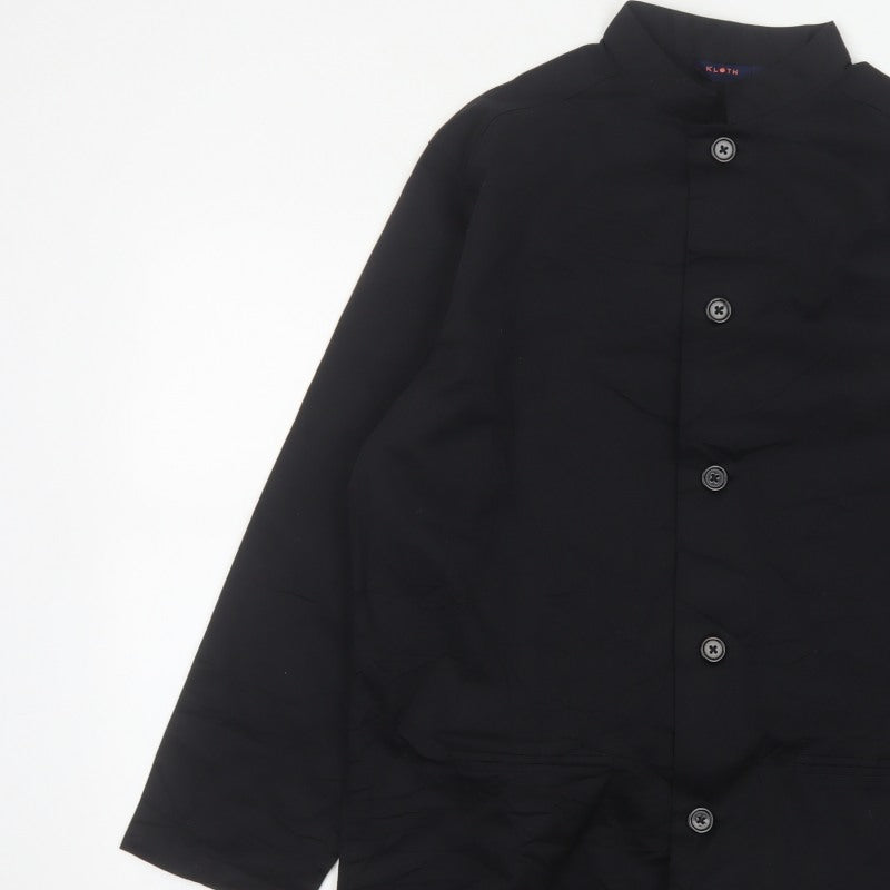 Kloth Men’s Black M Stand-Up Collar Cotton Stretch Button Jacket