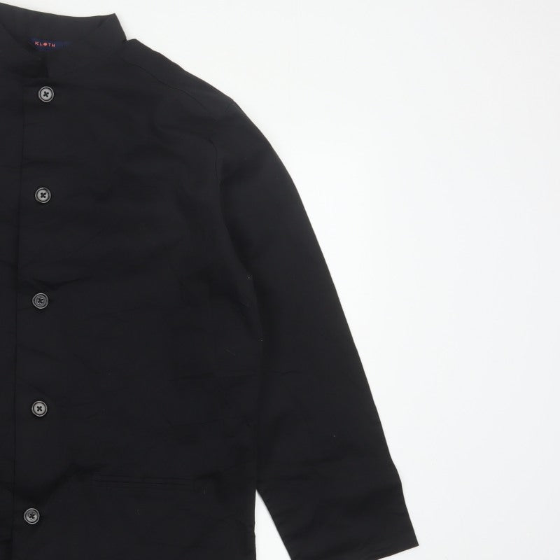 Kloth Men’s Black M Stand-Up Collar Cotton Stretch Button Jacket