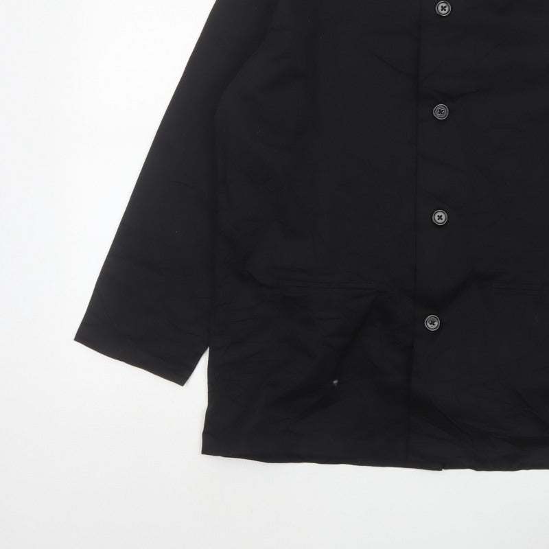 Kloth Men’s Black M Stand-Up Collar Cotton Stretch Button Jacket