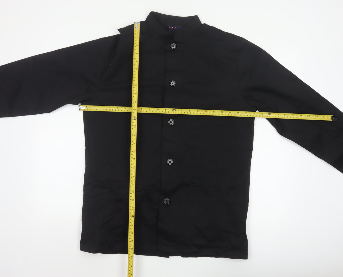 Kloth Men’s Black M Stand-Up Collar Cotton Stretch Button Jacket