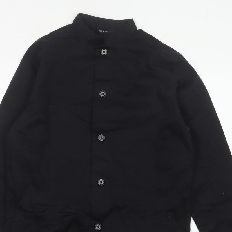Kloth Men’s Black M Stand-Up Collar Cotton Stretch Button Jacket