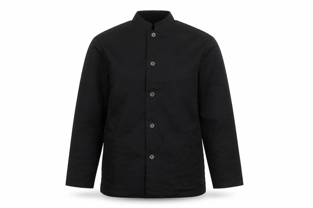 Kloth Men’s Black M Stand-Up Collar Cotton Stretch Button Jacket
