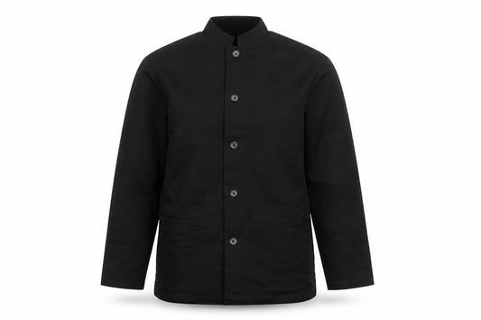 Kloth Men’s Black M Stand-Up Collar Cotton Stretch Button Jacket