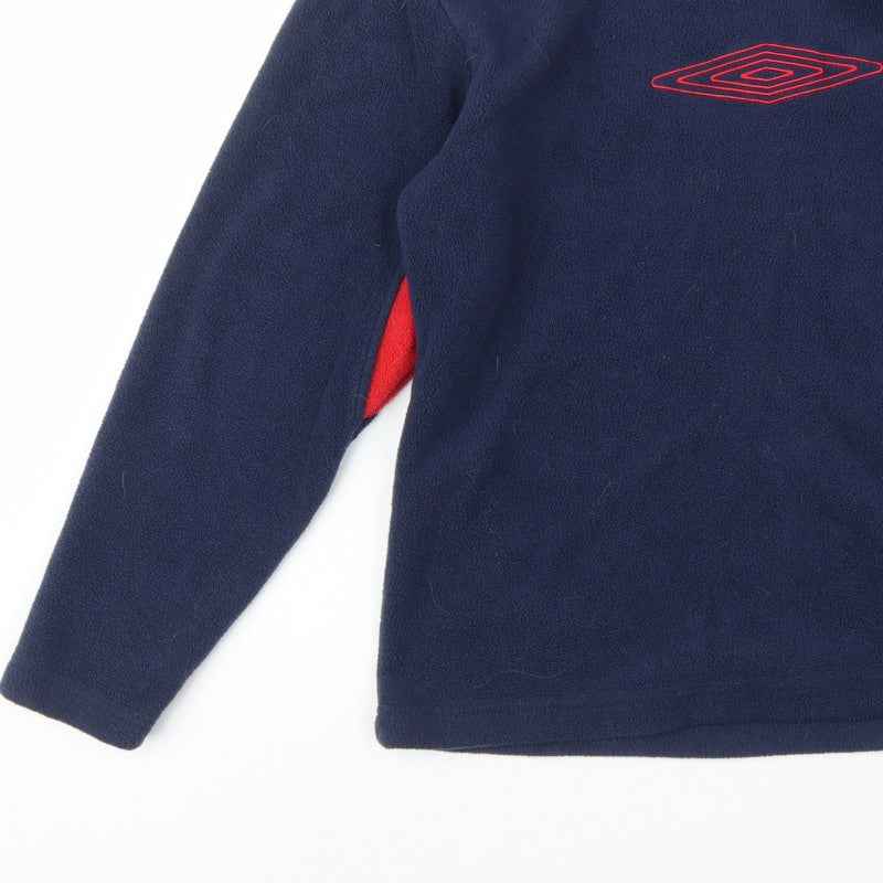 Umbro Men’s Navy Red Small V-Neck Fleece Pullover Sweatshirt
