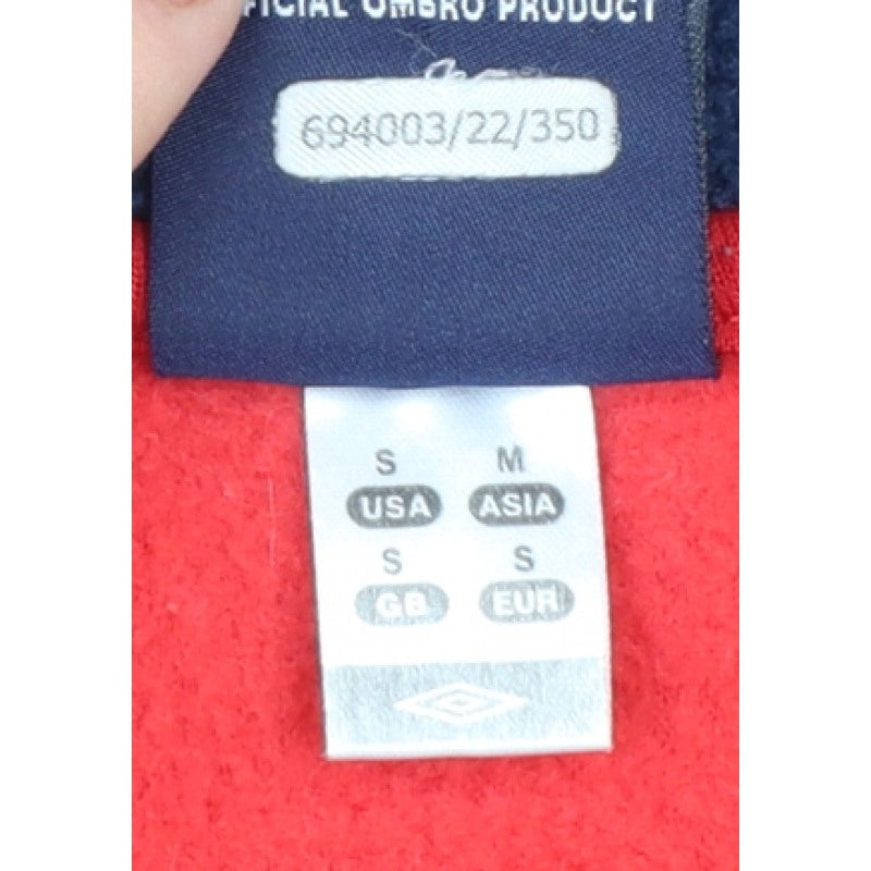 Umbro Men’s Navy Red Small V-Neck Fleece Pullover Sweatshirt