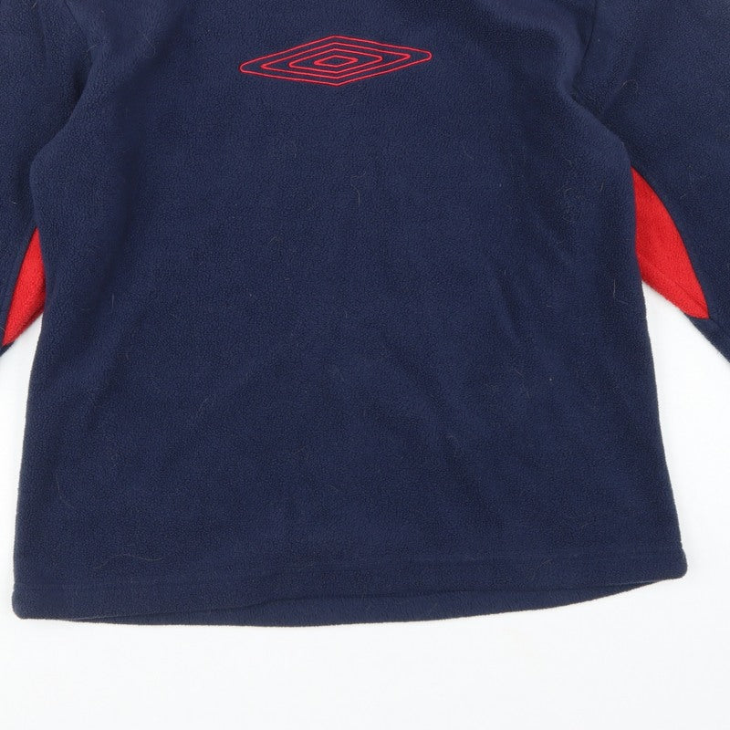Umbro Men’s Navy Red Small V-Neck Fleece Pullover Sweatshirt