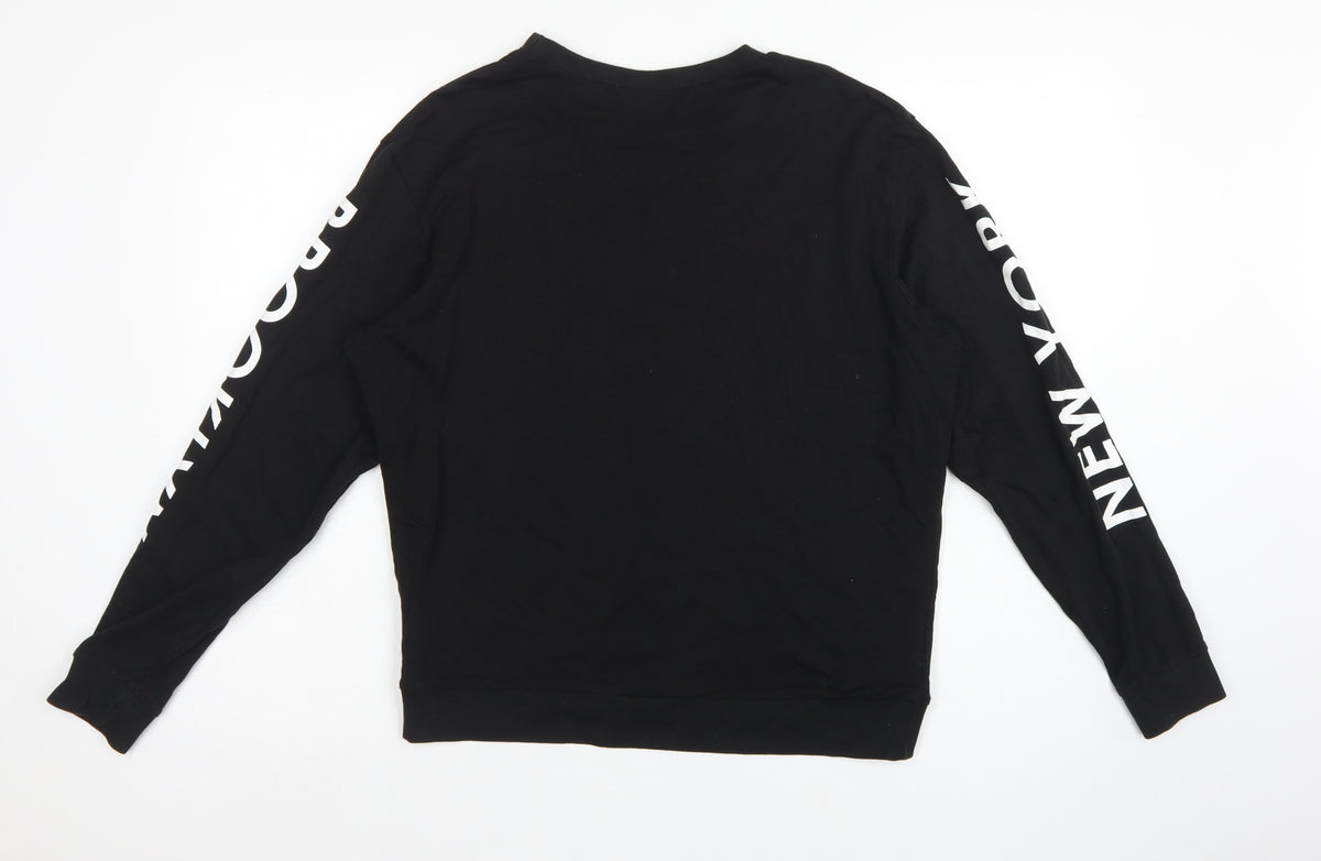 H&M Divided Women’s Black M NYC Brooklyn Logo Pullover Sweatshirt