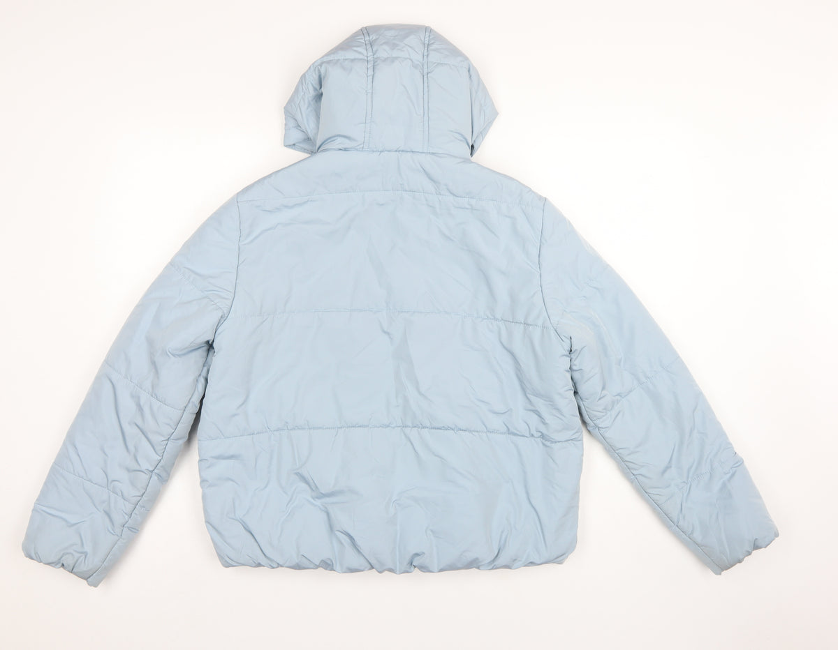 Marks & Spencer Women Blue UK 12 Hooded Puffer Jacket