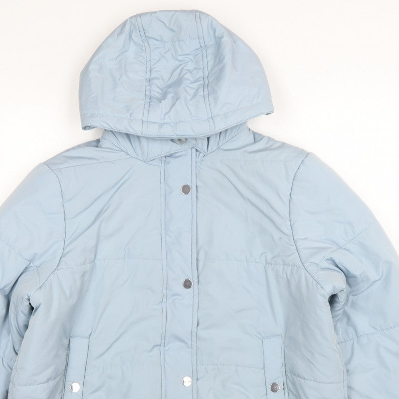 Marks & Spencer Women Blue UK 12 Hooded Puffer Jacket