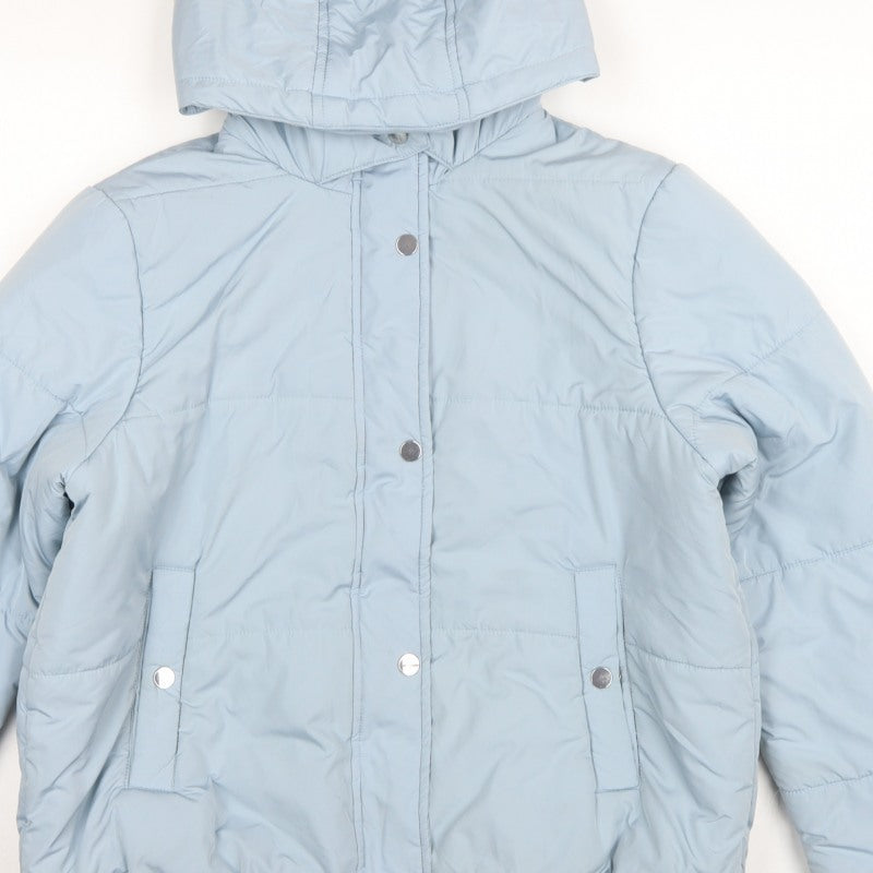 Marks & Spencer Women Blue UK 12 Hooded Puffer Jacket