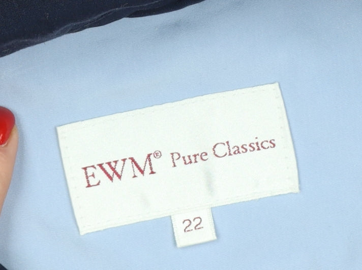 EWM Pure Classics Women Blue UK 22 Hooded Rain Jacket Coat