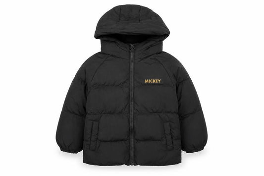 Disney Girls Black Mickey Hooded Puffer Jacket Age 4-5 Years