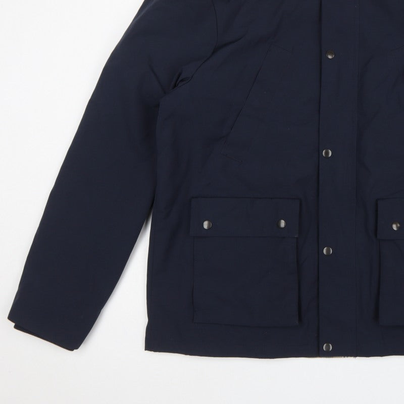 Next Men's Blue XL Hooded Parka Jacket Polyester Cotton Lined