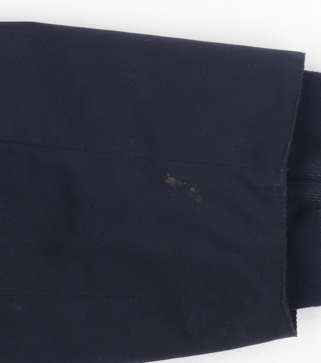 Next Men's Blue XL Hooded Parka Jacket Polyester Cotton Lined