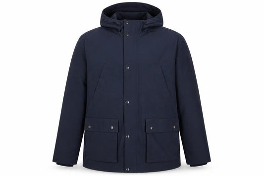 Next Men's Blue XL Hooded Parka Jacket Polyester Cotton Lined