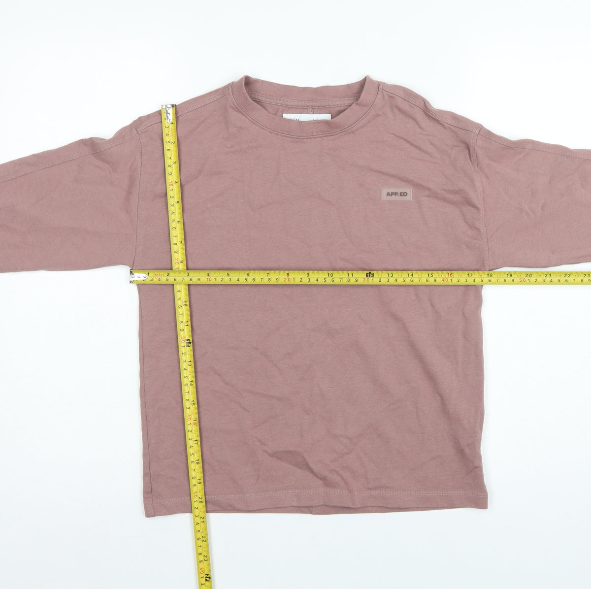 Zara Boys Pink 9-10 Years Long Sleeve Logo Basic T-Shirt